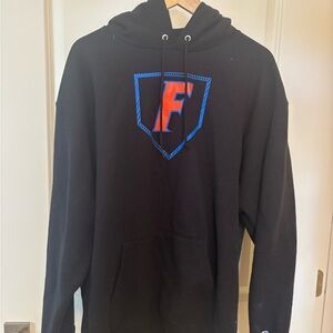 Champion Black Hoodie with Gator baseball logo